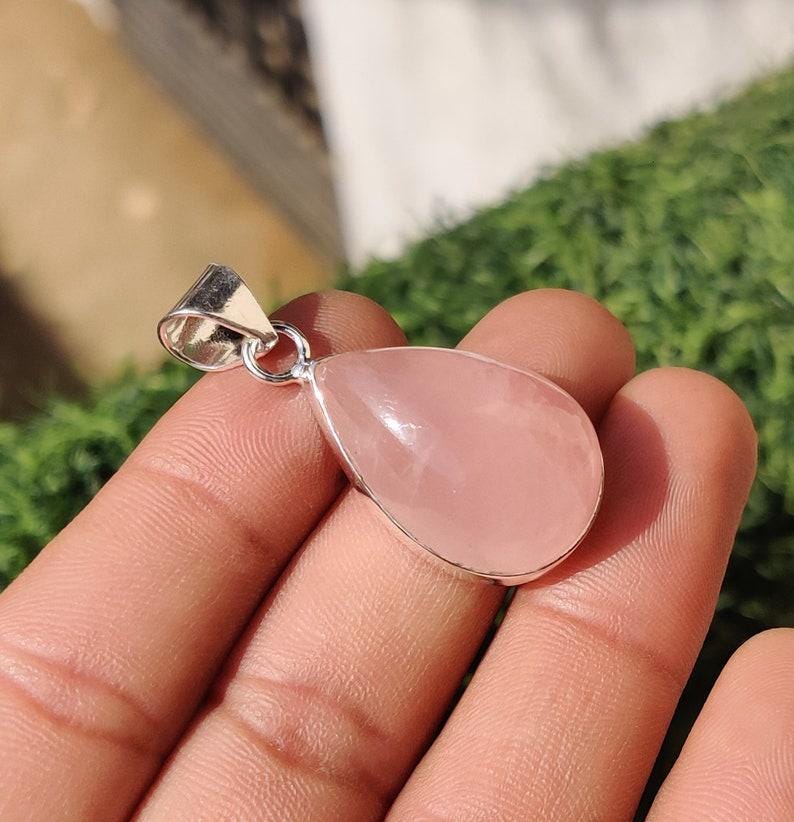 Rose Quartz Pendant, Women Pendant, Handmade Pendant, Natural Rose Quartz, Dainty Pendant, Gemstone Pendant, Statement Pendant, Boho Pendant