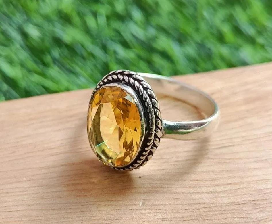 Citrine Ring, Handmade Ring, Women Ring, 925 Silver Ring, Statement Ring, Natural Citrine, Dainty Ring, Citrine Jewelry, Gemstone Ring, Gift
