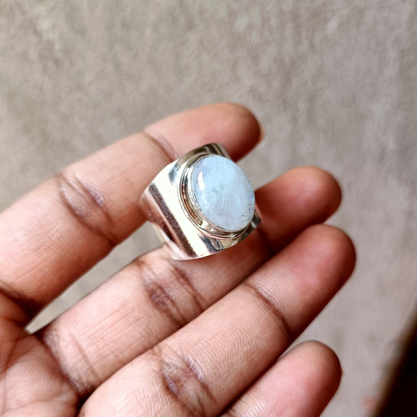 Dainty Moonstone Ring in 925 Silver - Handcrafted Elegance, Statement Jewelry for Her| Natural Moonstone - Christmas gift