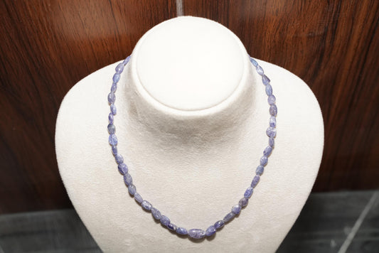Raw Tanzanite Necklace – Natural Purple Tanzanite Gemstone Beaded Necklace, Handmade Jewelry Gift for Her | Handmade Tanzanite Necklace
