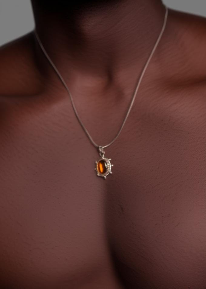 Dainty Citrine Sterling Silver Pendant, Large Citrine Statement Silver Pendant, Vintage Style Citrine Handmade Pendant, Gift for her