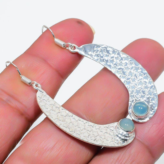 Turquoise Earrings, Black Onyx Earring, Chalcedony Earring, 925 Silver Earring, Handmade Earring, Dainty Earring, Statement Earring