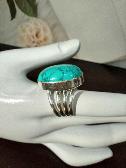 Turquoise ring | Men turquoise ring |Turquoise silver ring | Dainty turquoise ring |Turquoise oval ring | Turquoise ring men | Handmade Ring