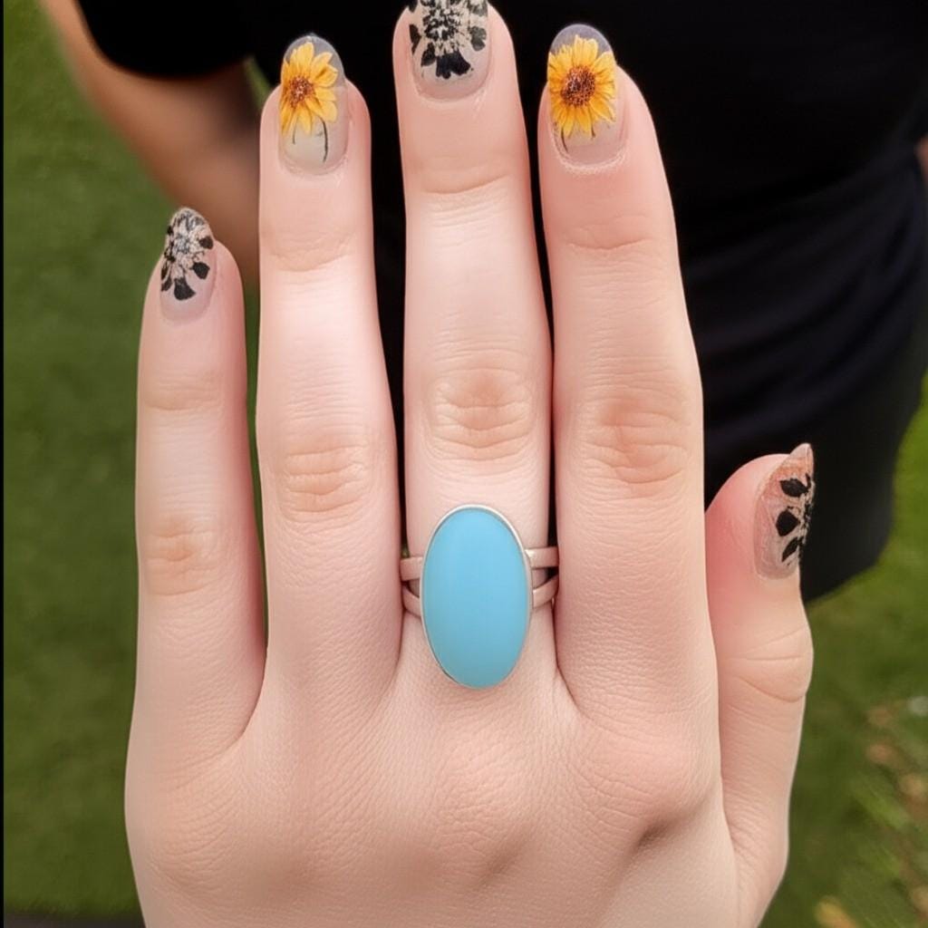 Chalcedony Ring, Women Ring, 925 Silver Ring, Handmade Ring, Gemstone Ring, Chalcedony Jewelry, Bohemian Ring, Natural Chalcedony