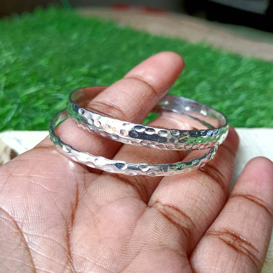 Two Set Bangle, 925 Silver Bangle, Hammered Bangle, Women Bangle, Dainty Bangle, Handmade Elegant & Unique Silver Bracelet For Wedding Gift
