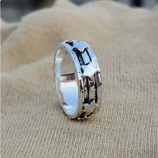 Star Spinner Band Ring, Handmade Ring, 925 Silver Ring, Worry Ring, Fidget Ring, Promised Spinner Ring, Thumb Ring, Women Ring, Boho Ring