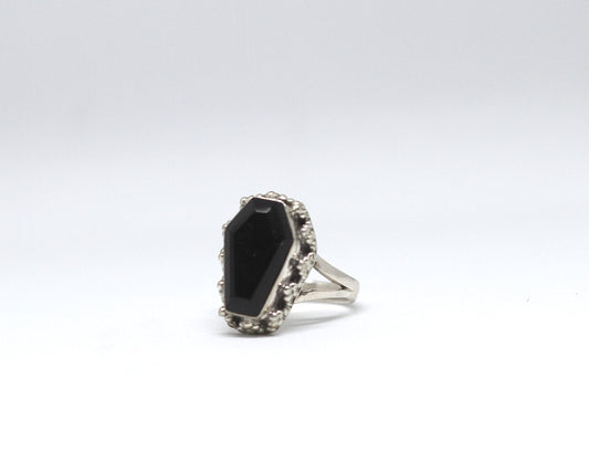 Vintage Black Onyx Ring: Handcrafted Sterling Silver Statement