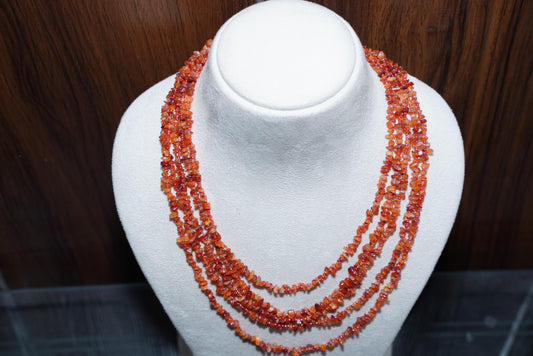 Multistrand Carnelian Nugget and Chip Necklace | Carnelian necklace, Gemstone necklace, Valentines Day Gift, Gift for her, Handmade Necklace