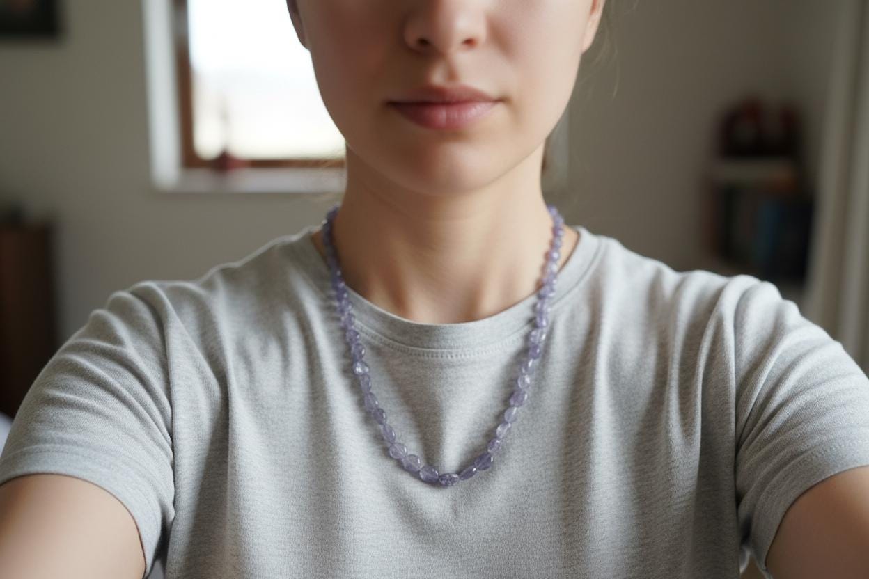 Raw Tanzanite Necklace – Natural Purple Tanzanite Gemstone Beaded Necklace, Handmade Jewelry Gift for Her | Handmade Tanzanite Necklace