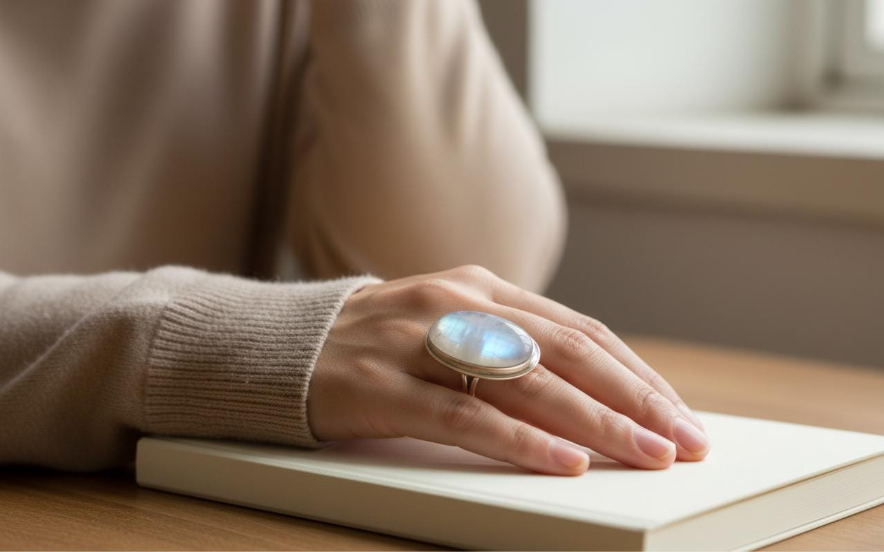 Etsy Moonstone Ring, Gemstone Ring, 925 Silver Ring, Natural Moonstone, Handmade Ring, Dainty Ring, Moonstone Jewelry, Statement Ring, Gift