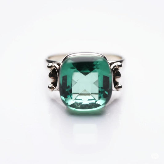 Aquamarine Ring | Sterling Silver Aquamarine Jewelry | Chunky Gemstone Ring | Handmade Gift for Her, Raw Aquamarine Ring, Clear stone ring