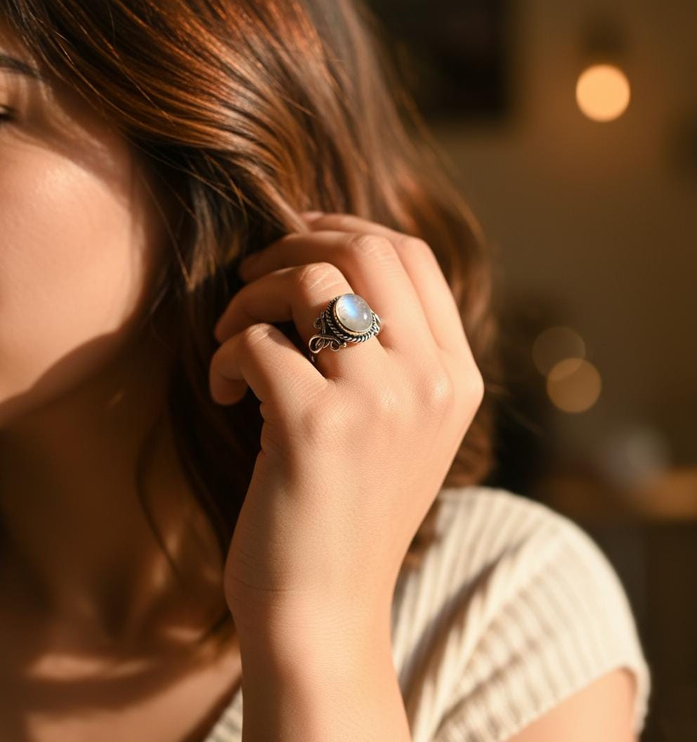 Moonstone Ring, Women Ring, Handmade Ring, 925 Sterling Silver Ring, Gemstone Ring, Statement Ring, Dainty Ring, Moonstone Jewelry