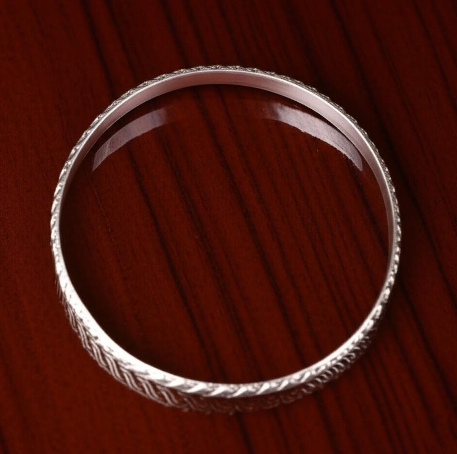 Sterling Silver Braided Bangle | Woven Pattern Bangle | Unisex Everyday Bracelet | Handmade Braided Silver Bracelet | Gift for her