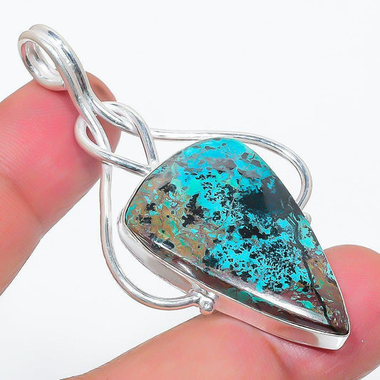 Turquoise Matrix Pendant, Turquoise Pendent, Handmade Pendant, Small Pendant, Gemstone Pendent, Triangle Pendent, Silver Pendent, Gift her