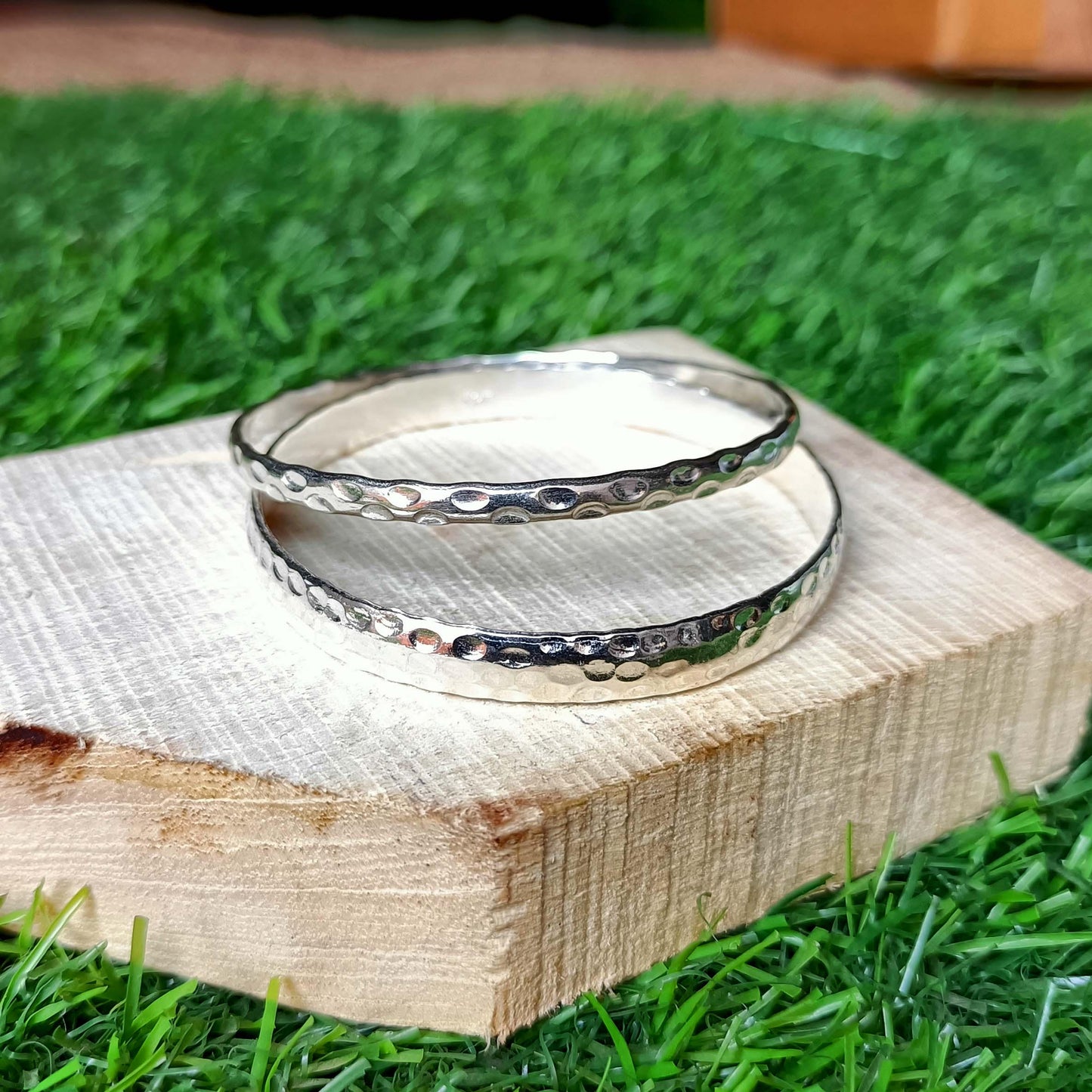 Two Set Bangle, 925 Silver Bangle, Hammered Bangle, Women Bangle, Dainty Bangle, Handmade Elegant & Unique Silver Bracelet For Wedding Gift