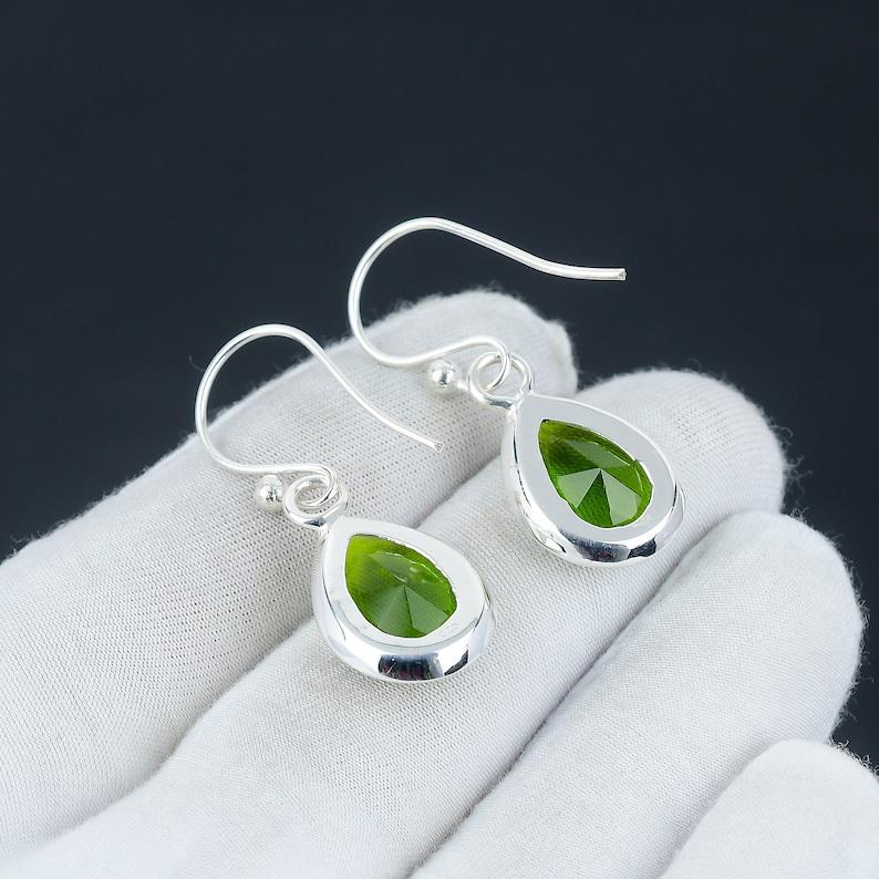 Peridot Earring, 925 Silver Earring, Women Earring, Handmade Earring, Natural Peridot, Gemstone Earring, Peridot Jewelry, Dainty Earring