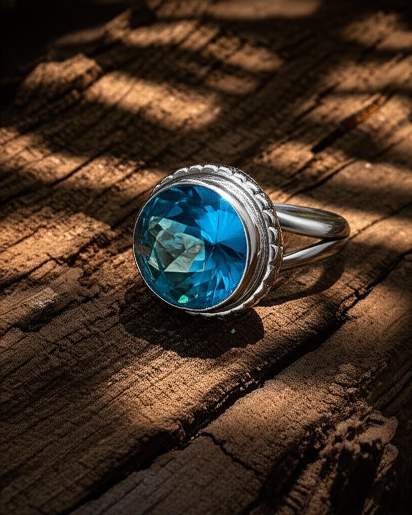 Blue Topaz. Topaz Ring. 925 Sterling Silver Ring. Handmade Ring. Gemstone Ring. Beautiful Ring. Designer Ring. Women Ring. Gift For Her