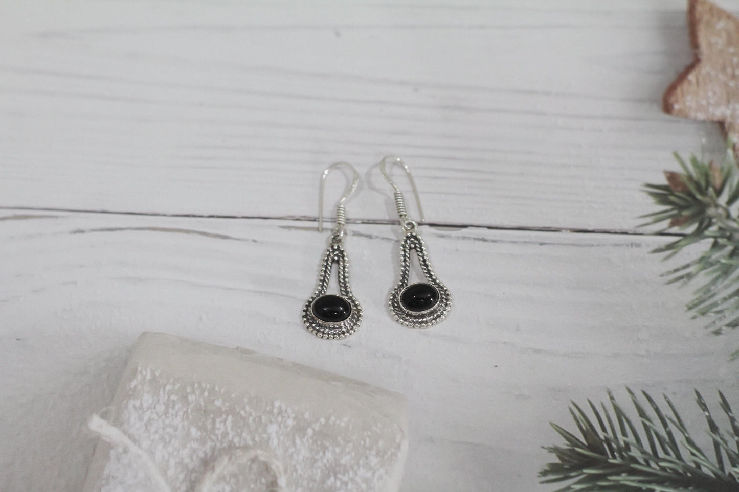 Black onyx earrings | Small Dangle Earrings | Handmade Earrings | Gemstone Earrings | Gift for her| Handmade jewelry |Black stone earrings