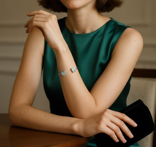 Dainty Aquamarine Bangle, Aquamarine Bangle, Handmade Bangle, 925 Silver Bangle Natural Aquamarine, Gemstone Bangle, Dainty Bangle, Gift Her