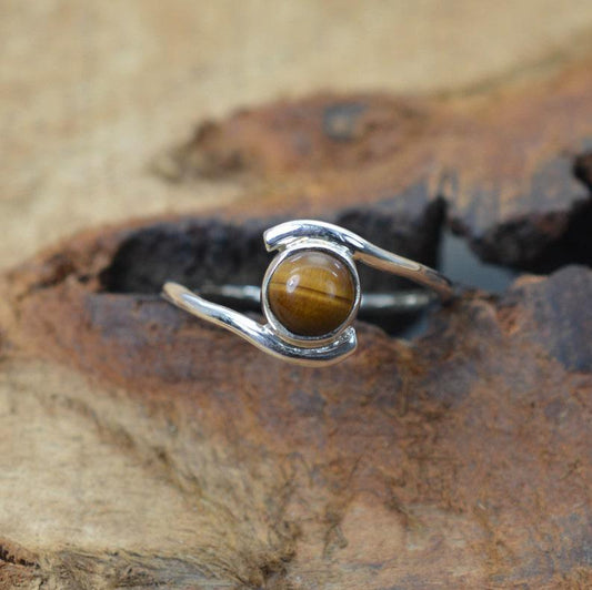 Tigers Eye Silver Ring Woman, Handmade Ring, Women Ring, 925 Silver Ring, Dainty Ring, Statement Ring, Natural Tiger's Eye, Gemstone Ring