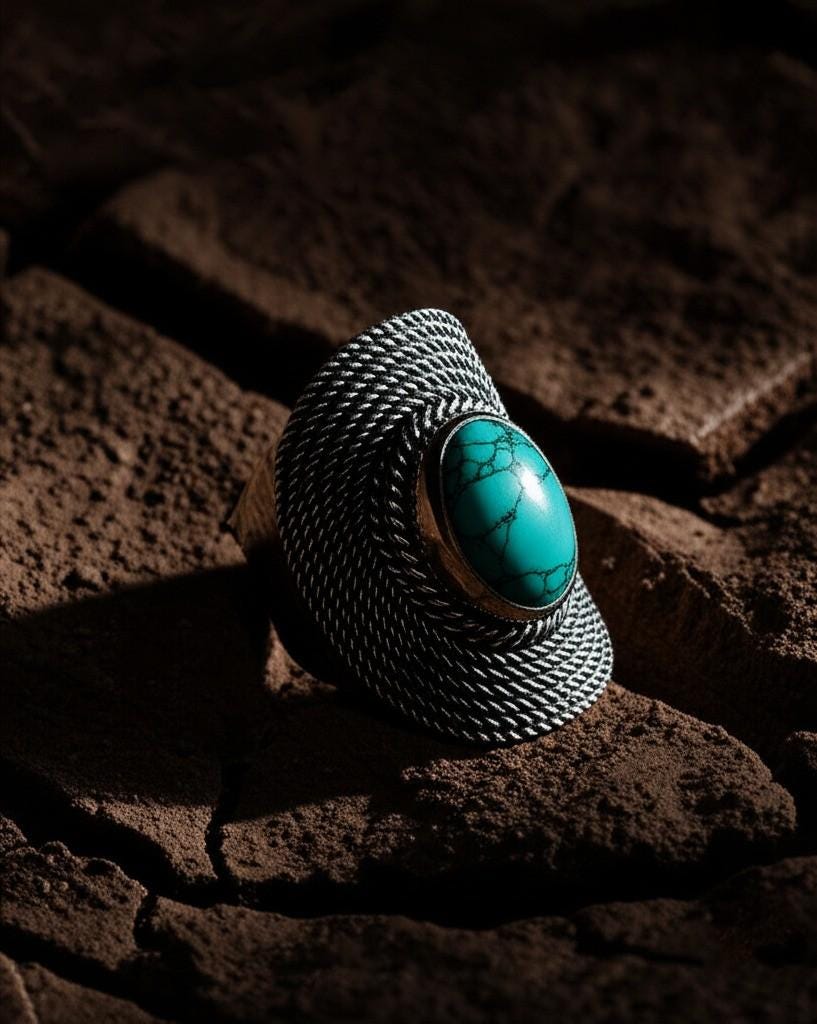 Statement Turquoise Ring | Sterling Silver Filigree Ring | Boho Chic Oval Ring | Bohemian Turquoise Ring | Artisan Silver Statement Ring