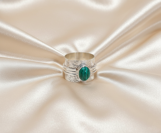 Peridot Spinner Ring – 925 Sterling Silver Anxiety Fidget Meditation Ring