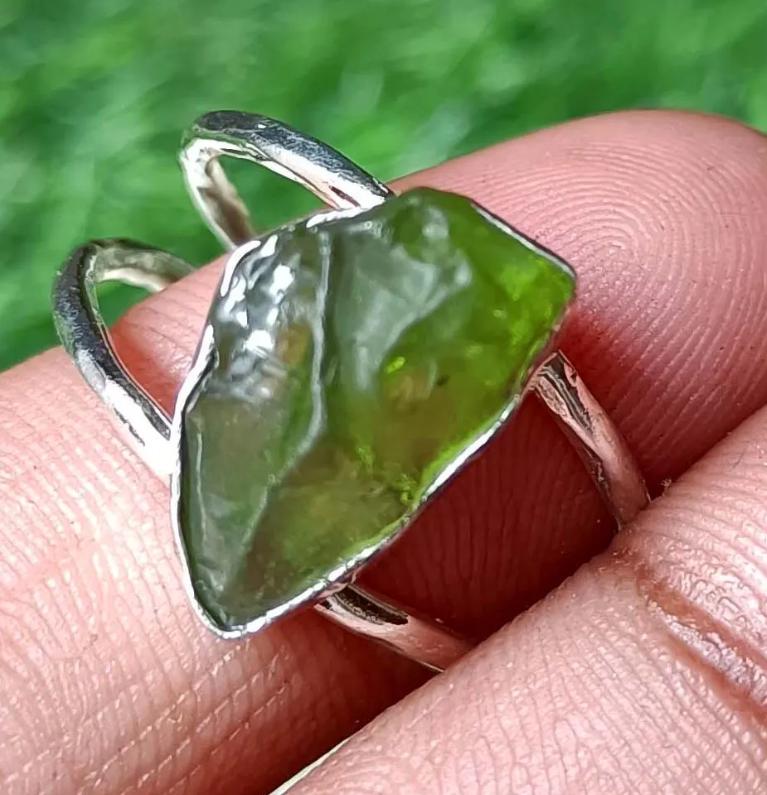 Moldavite  Ring, Handmade Ring, 925 Silver Ring, Natural Moldavite , Dainty Ring, Raw Gemstone Ring, Moldavite Women Ring, Statement Ring