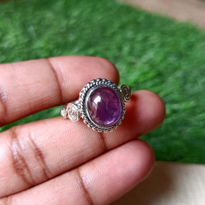 Amethyst Ring, Handmade Ring, Women Ring, Sterling Silver Ring, Natural Amethyst, Bohemian Ring, Amethyst Jewelry, Gift For Her