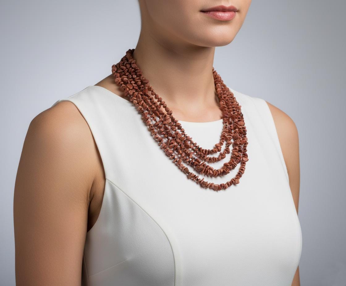 Handmade Sunstone and Black Spinel Multi-Strand Necklace | Bohemian Sunstone & Black Spinel Statement Necklace | The Sunstone  Black Spinel