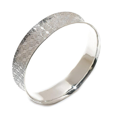Geometric Silver Cuff Bracelet