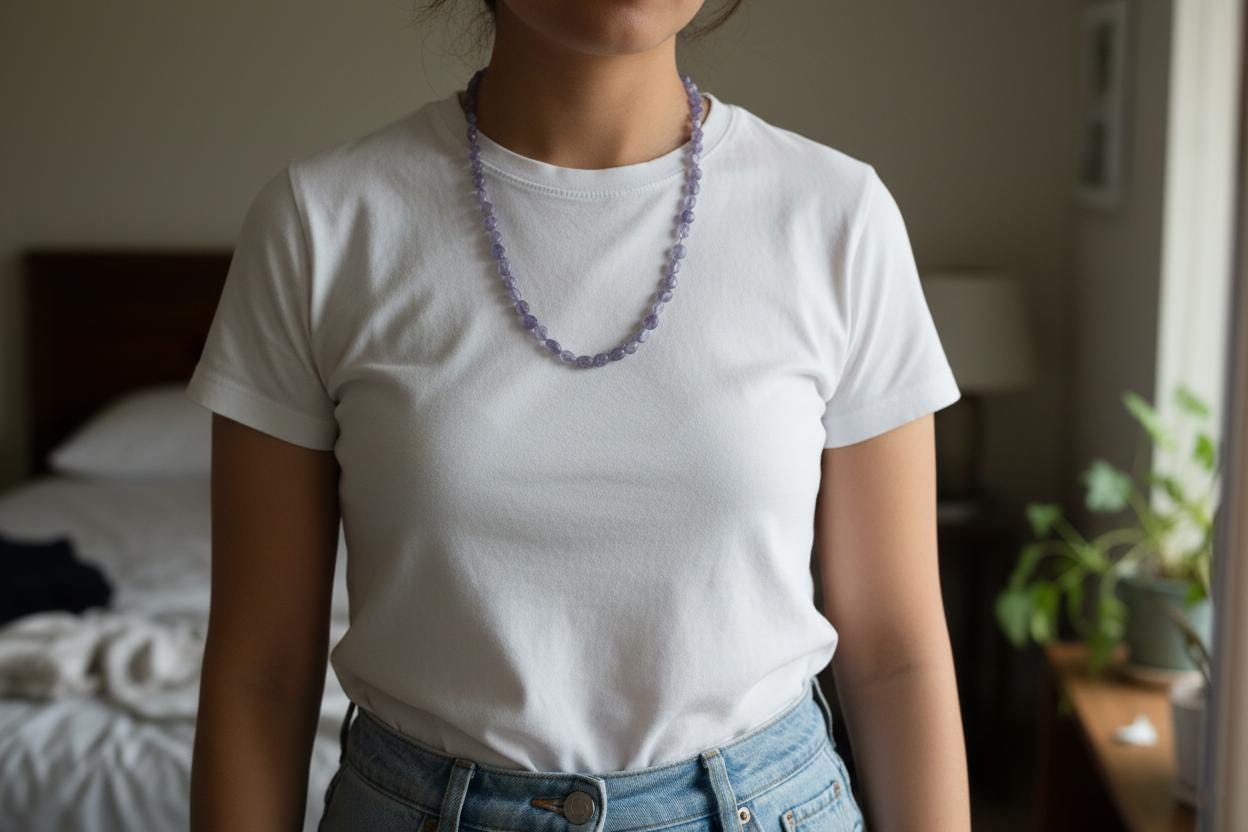 Raw Tanzanite Necklace – Natural Purple Tanzanite Gemstone Beaded Necklace, Handmade Jewelry Gift for Her | Handmade Tanzanite Necklace