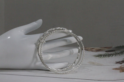 Sterling Silver Bangles | Silver Bangle Set | Silver Bracelet Set | silver Bracelets | Minimalist Bangles | Simple Bangles | Modern Bangles