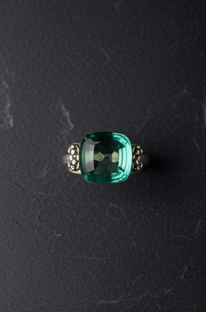 Aquamarine Ring | Sterling Silver Aquamarine Jewelry | Chunky Gemstone Ring | Handmade Gift for Her, Raw Aquamarine Ring, Clear stone ring