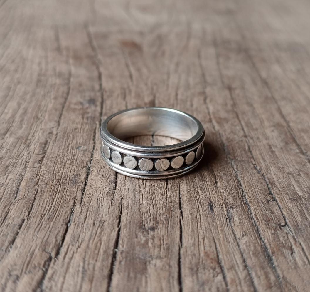 Spinner Ring, Worry Ring, Women Ring, 925 Silver Ring, Handmade Ring, Silver Ring, Thumb Ring, bolls Ring, Anxiety Ring, Fidget Ring