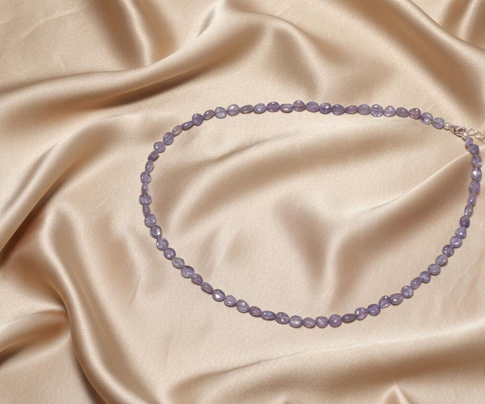 Raw Tanzanite Necklace – Natural Purple Tanzanite Gemstone Beaded Necklace, Handmade Jewelry Gift for Her | Handmade Tanzanite Necklace