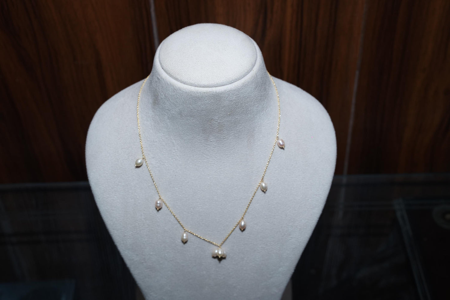 Pink Rice Pearl Necklace, Golden Pearl Necklace, Pearl necklace, Pink Pearl Necklace for women, Stone Necklace, Minimalist Necklace, Gift