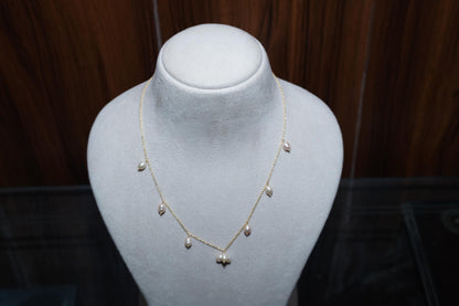 Pink Rice Pearl Necklace, Golden Pearl Necklace, Pearl necklace, Pink Pearl Necklace for women, Stone Necklace, Minimalist Necklace, Gift