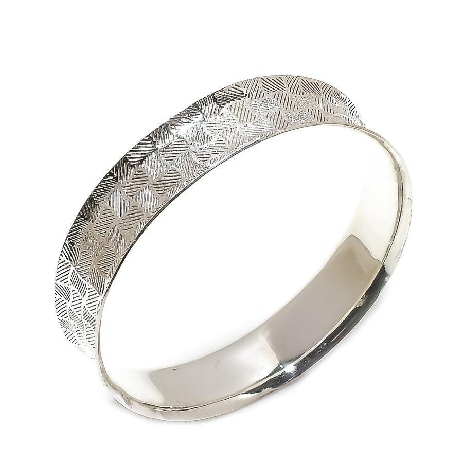 Cuff Bangle, Handmade Bangle, Silver Bangle, Geometric Silver, Women Bracelets, Adjustable Bracelets, Birthday Gift, Textured bracelet, Gift