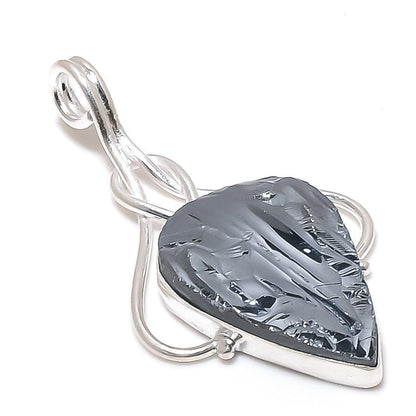 Gorgeous Obsidian Teardrop Pendant, Elegant 925 Silver Handmade Statement Piece, Obsidian Teardrop Pendant, Women Pendant, Handmade Pendant