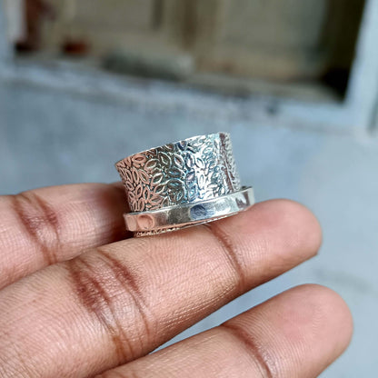 Sterling Silver Spinner Ring Women, Anxiety Ring Fidget Ring, 925 Silver Meditation Ring, Boho Thumb Ring, Worry Ring, Gift for Her