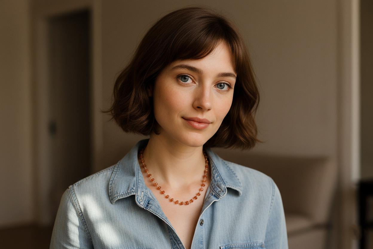 Sunstone Necklace, Handmade Jewelry, Minimalist Necklace, Dainty Gemstone Necklace, Natural Stone Jewelry, Peach Sunstone Jewelry