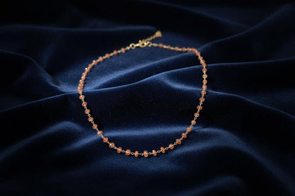 Sunstone Necklace, Handmade Jewelry, Minimalist Necklace, Dainty Gemstone Necklace, Natural Stone Jewelry, Peach Sunstone Jewelry