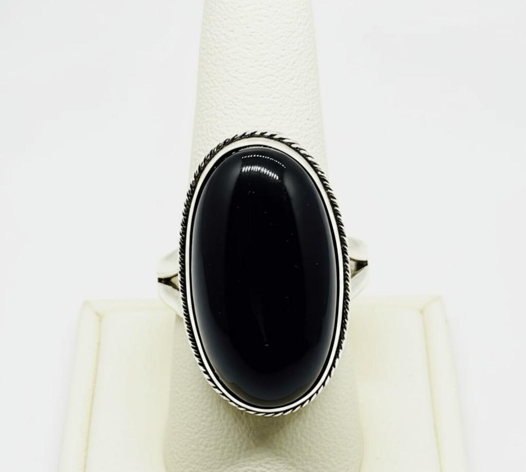 Black Onyx Ring, Handmade Ring, 925 Silver Ring, Statement Ring, Natural Onyx, Designer Ring, Big Stone Ring, Onyx Jewelry, Gemstone Ring