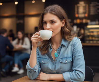 Turquoise Pendant in Sterling Silver | Handmade Gemstone Necklace | Natural Turquoise Jewelry | Boho Healing Pendant | Gift for Her