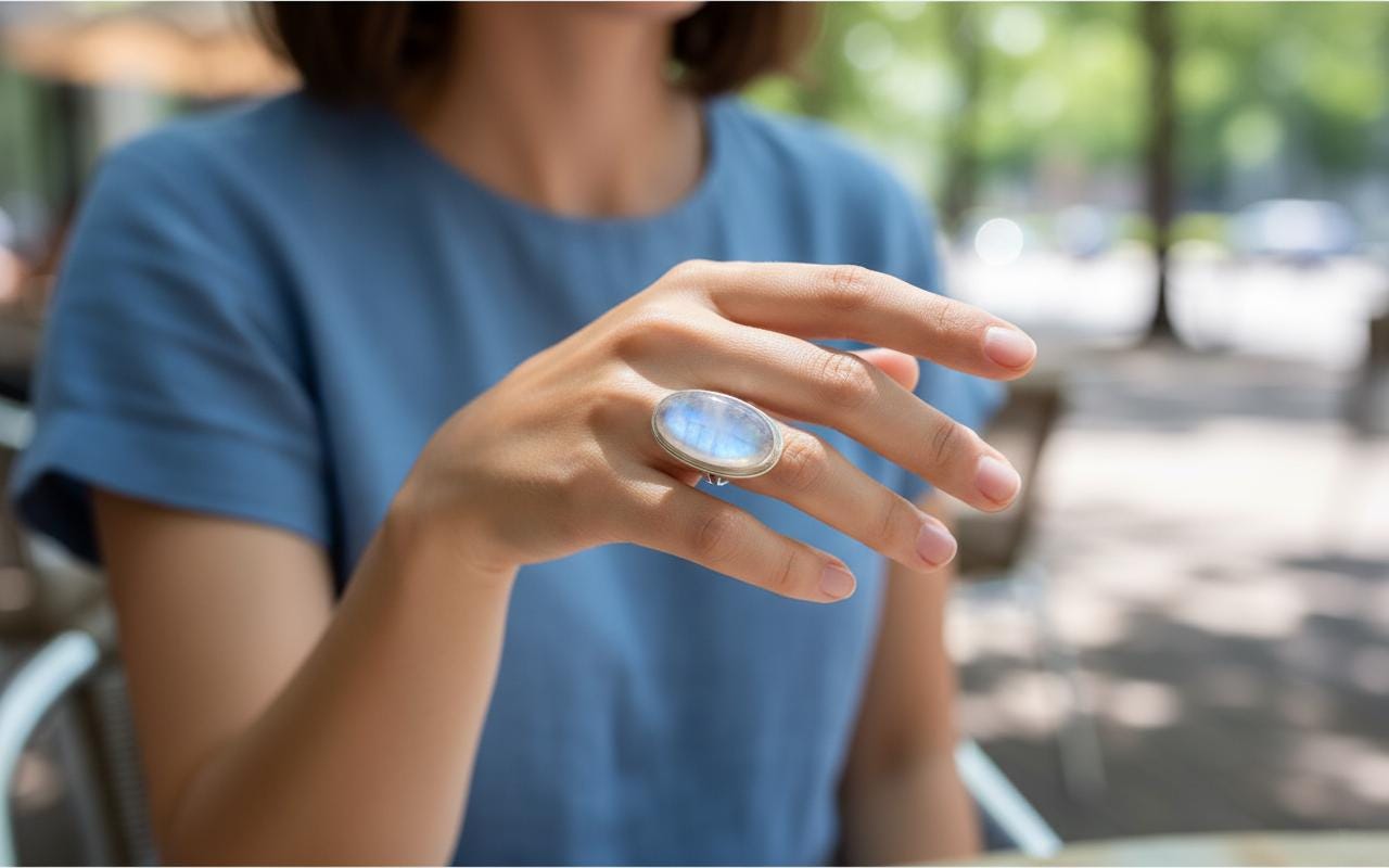 Etsy Moonstone Ring, Gemstone Ring, 925 Silver Ring, Natural Moonstone, Handmade Ring, Dainty Ring, Moonstone Jewelry, Statement Ring, Gift