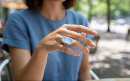 Etsy Moonstone Ring, Gemstone Ring, 925 Silver Ring, Natural Moonstone, Handmade Ring, Dainty Ring, Moonstone Jewelry, Statement Ring, Gift
