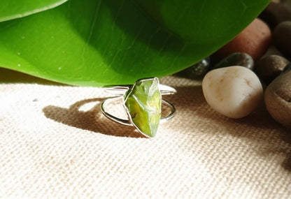 Moldavite  Ring, Handmade Ring, 925 Silver Ring, Natural Moldavite , Dainty Ring, Raw Gemstone Ring, Moldavite Women Ring, Statement Ring