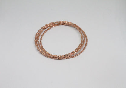 Set of 4 Twisted Pure Copper Bangles | Handmade Twisted Copper Wire Bracelet Set | Spiral Copper Bangle Set | Christmas Gift for her