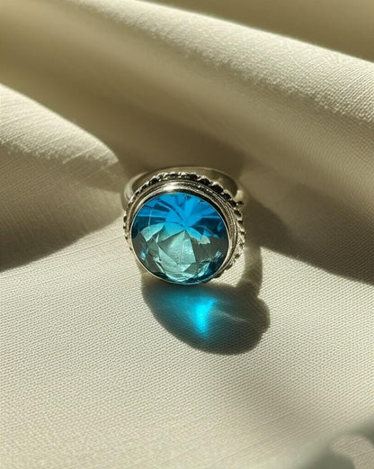 Blue Topaz. Topaz Ring. 925 Sterling Silver Ring. Handmade Ring. Gemstone Ring. Beautiful Ring. Designer Ring. Women Ring. Gift For Her