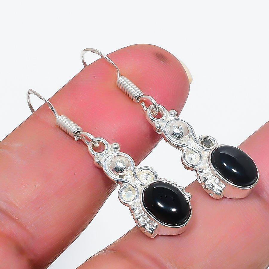 Elegant Sterling Silver Drop Earrings, Moonstone earrings, Onyx earring, Tiger's eye earrings,  lapis lazuli earrings, women dangle earrings